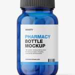 Blue jar with tablets mockup - Free PSD Download Blue jar with tablets mockup