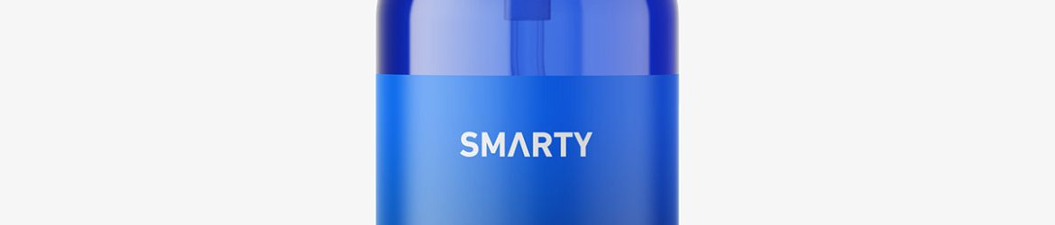 Blue mist spray bottle mockup