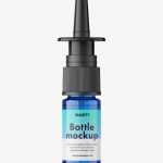 Blue nasal spray bottle mockup