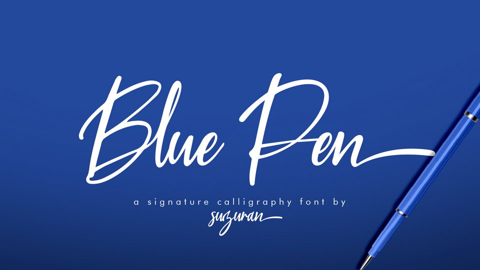 Blue Pen Script Font › Fontesk