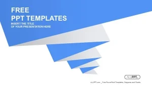 Blue pleated shape on the white background PowerPoint Templates