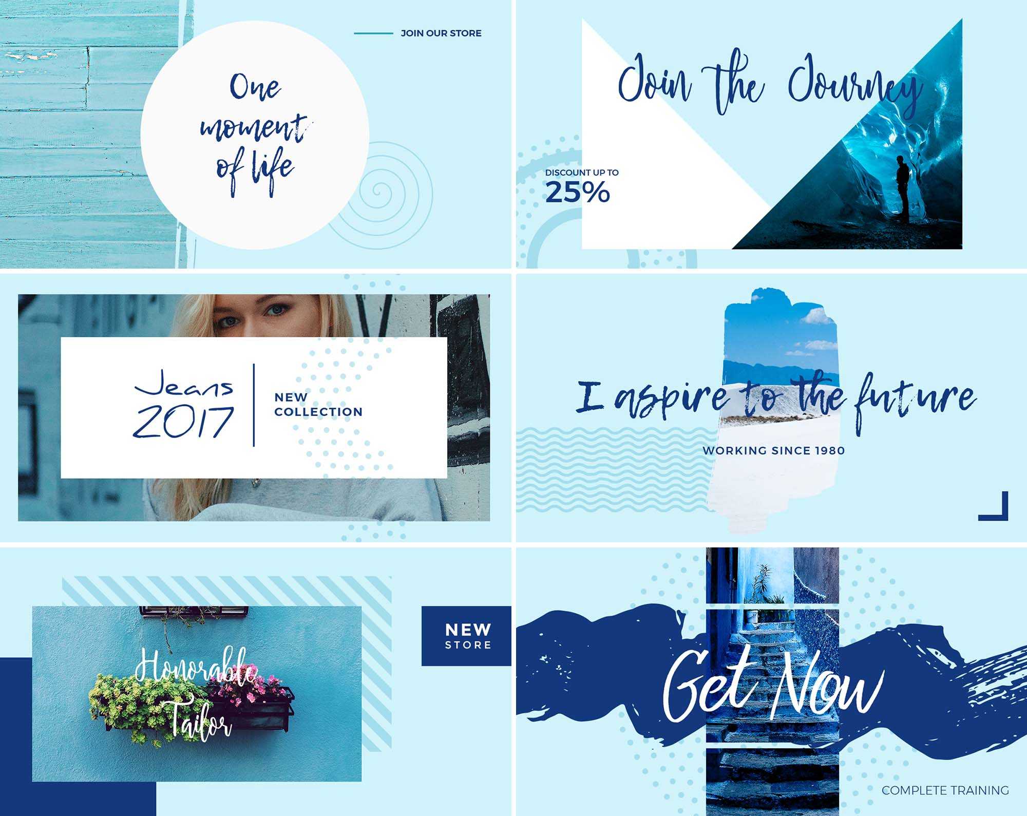 Blue Sky Free Social Media Templates (PSD)
