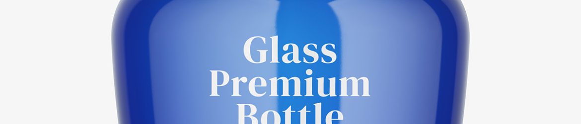 Blue spirits bottle mockup