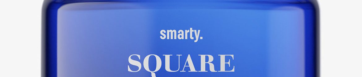 Blue square base jar mockup / 16oz
