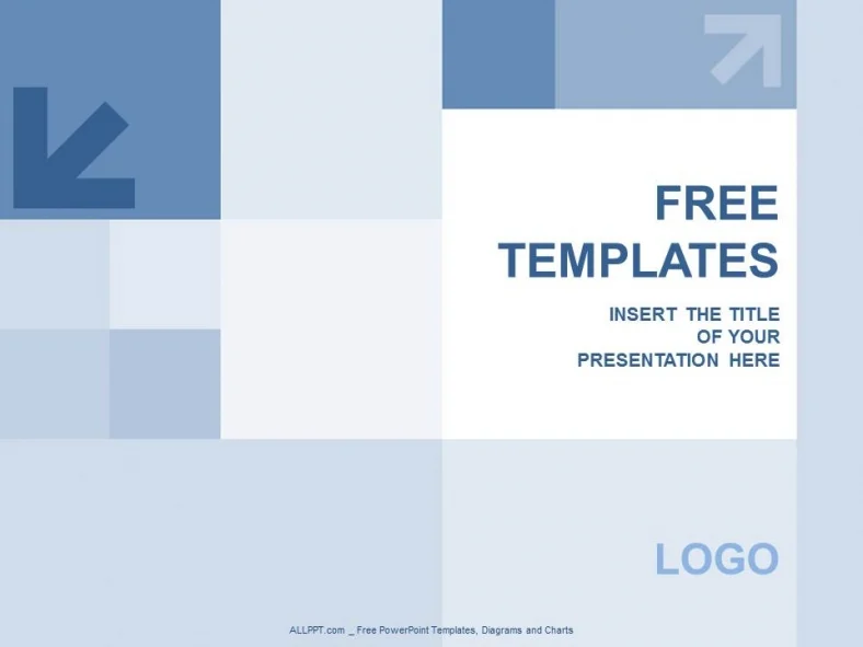 Blue Squares and Aroww PowerPoint Templates Design