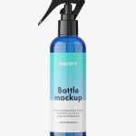 Blue trigger spray bottle mockup