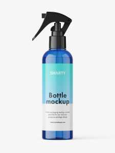 Blue trigger spray bottle mockup