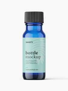 Blue vial bottle mockup