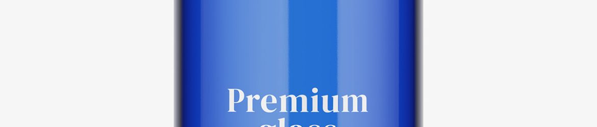 Blue vodka bottle mockup