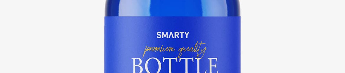 Blue vodka bottle mockup Blue vodka bottle mockup