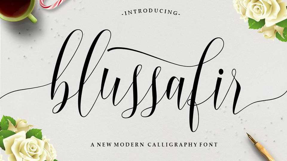 Blussafir Script Font › Fontesk
