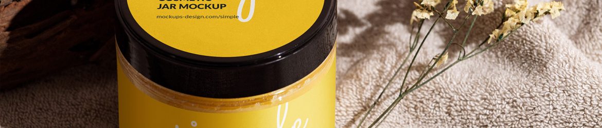 Body scrub jar mockup