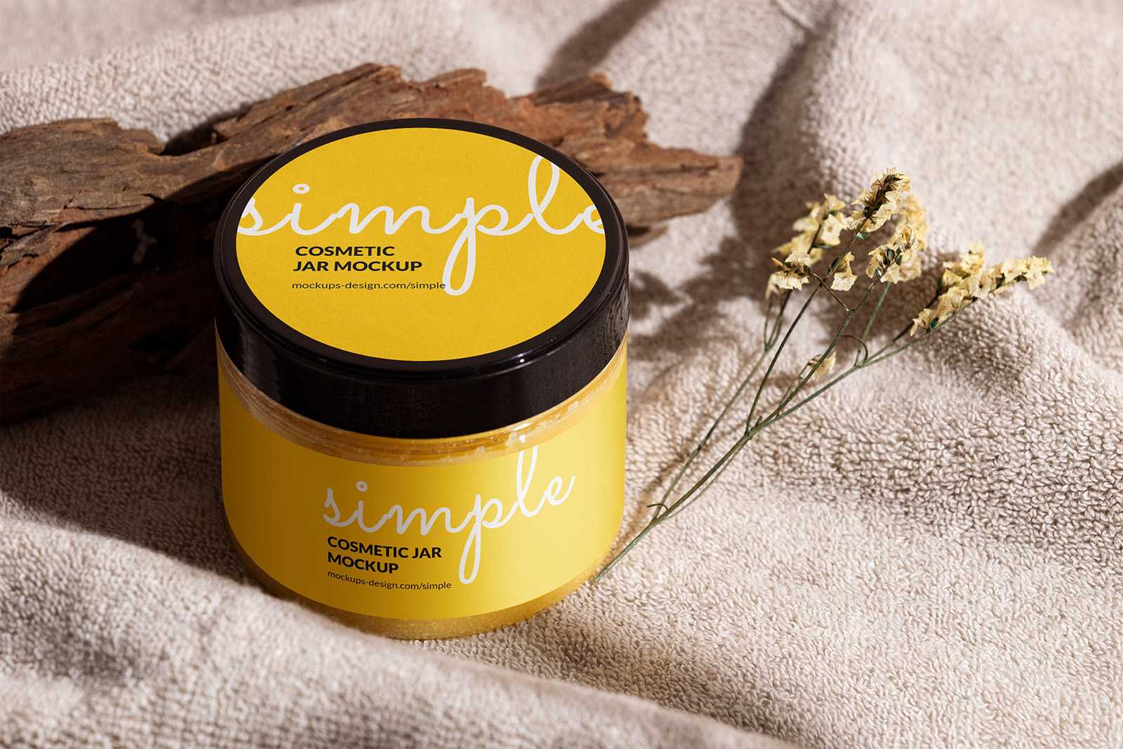 Body scrub jar mockup
