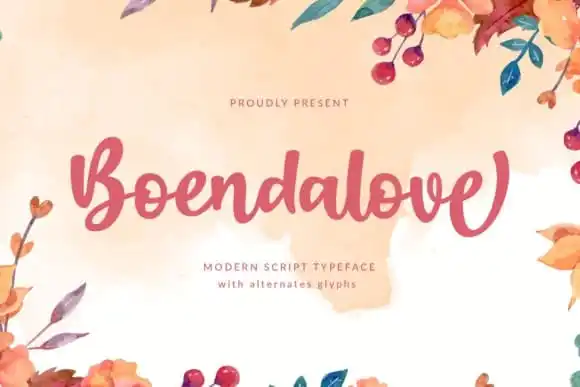 Boendalove Script Font