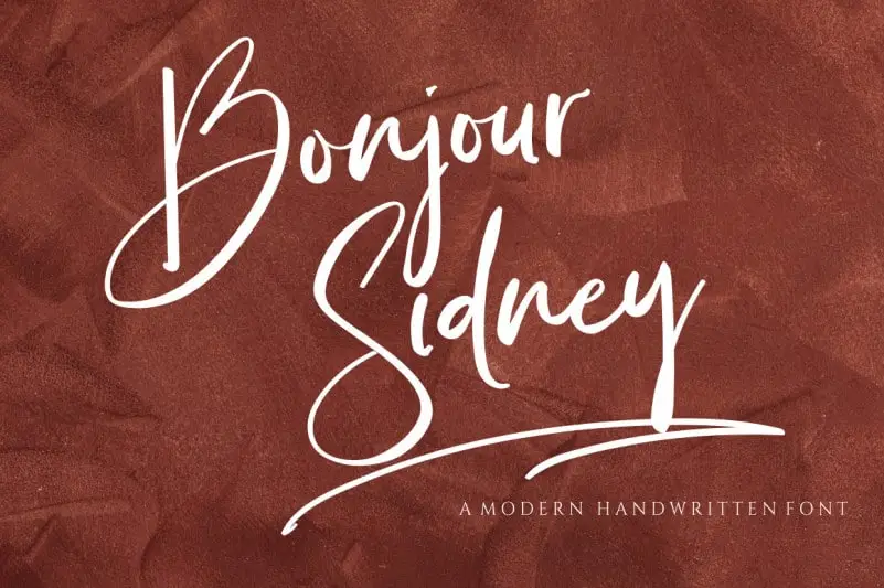 Bonjour Sidney Calligraphy Font