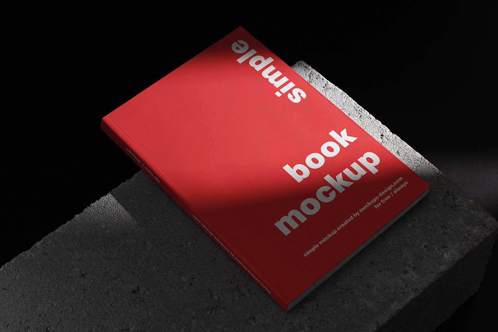 Book on the concrete tile mockup