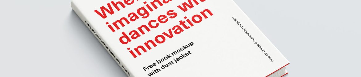 Book with dust jacket mockup