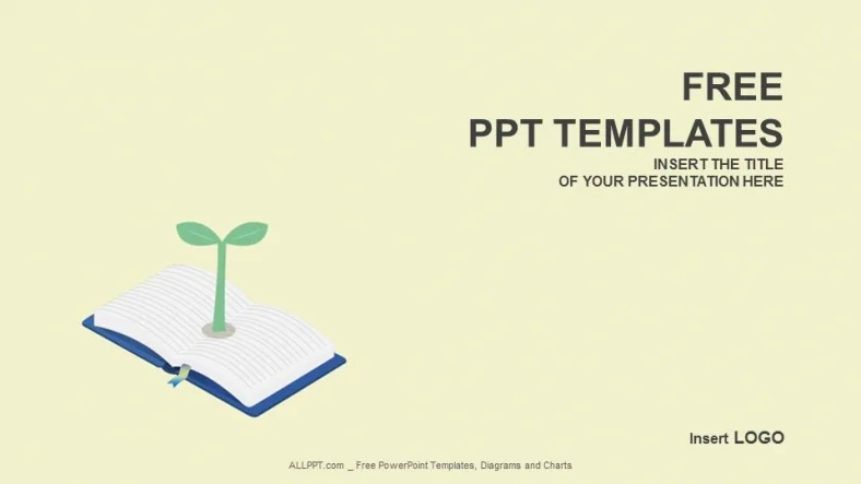 Born Tree On The Book-Education PowerPoint Templates