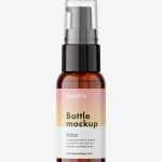 Boston bottle with treatment pump / amber - Free PSD Download Boston bottle with treatment pump / amber
