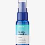 Boston bottle with treatment pump / blue - Free PSD Download Boston bottle with treatment pump / blue