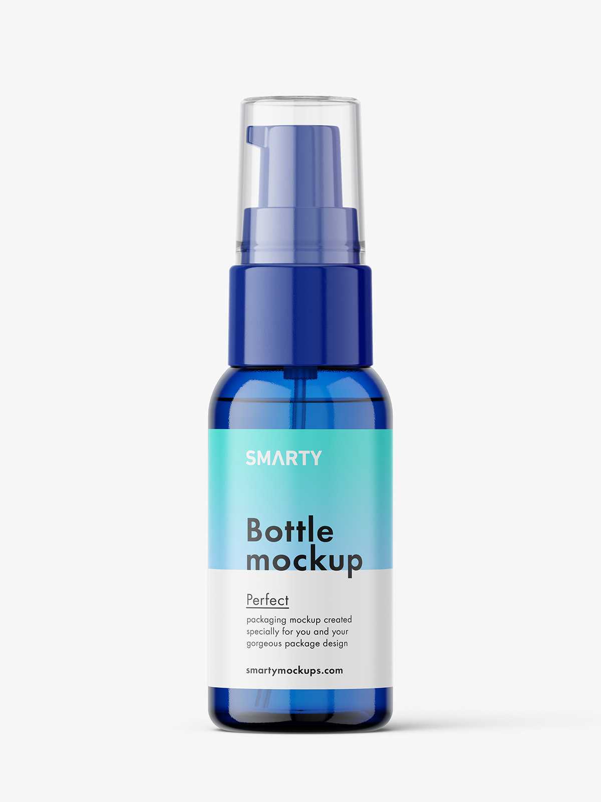 Boston bottle with treatment pump / blue