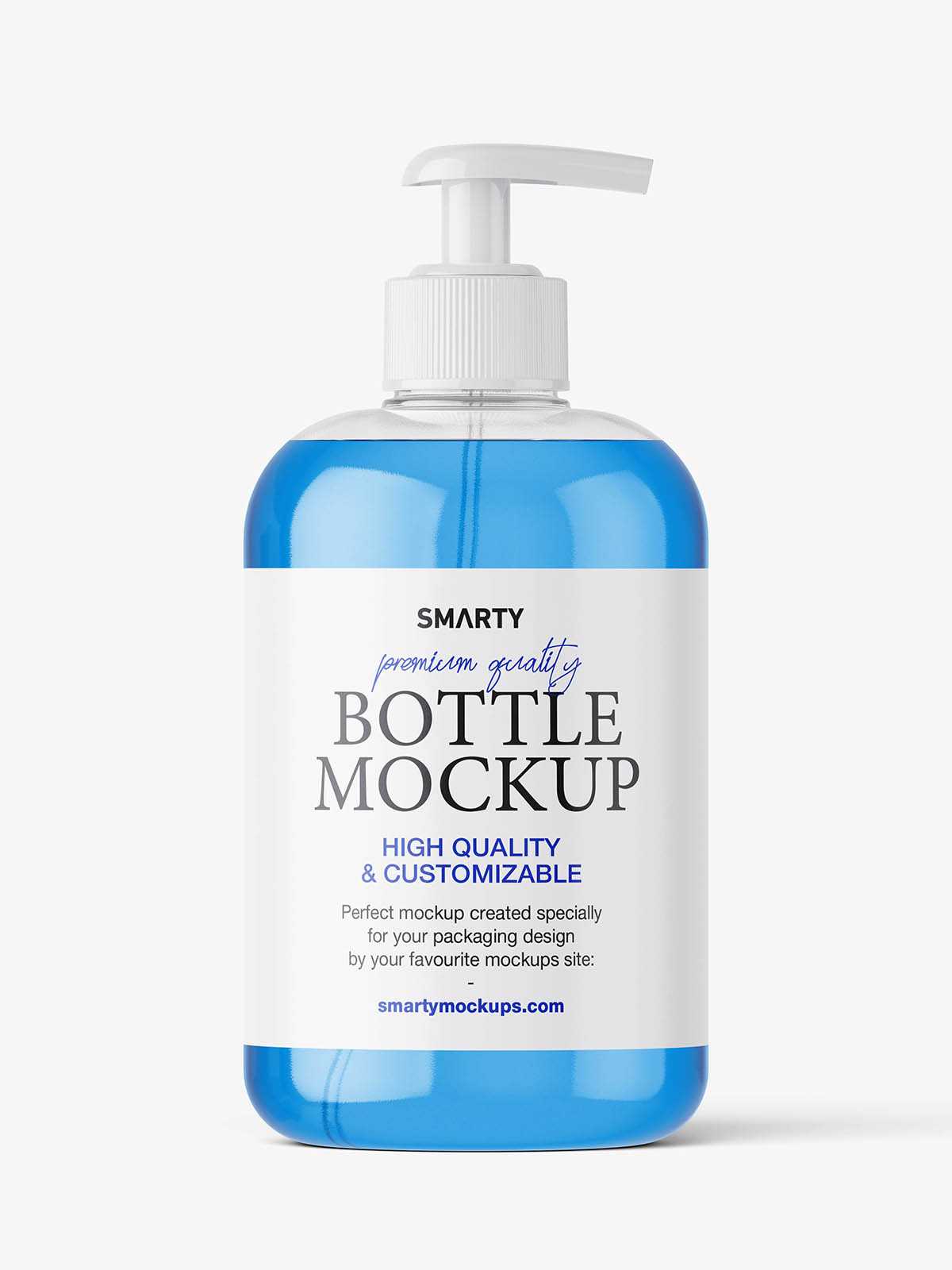 Bottle with a pump mockup / clear
