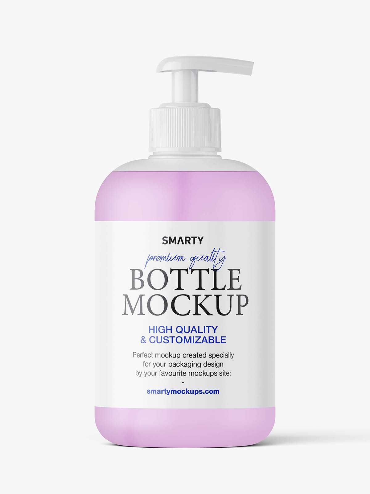 Bottle with a pump mockup / frosted