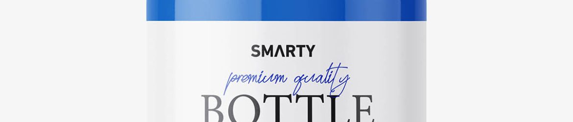 Bottle with a pump mockup / glossy