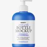 Bottle with a pump mockup / matt