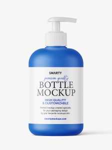Bottle with a pump mockup / matt