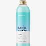 Bottle with aluminium screw cap mockup / cream