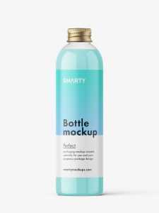 Bottle with aluminium screw cap mockup / cream