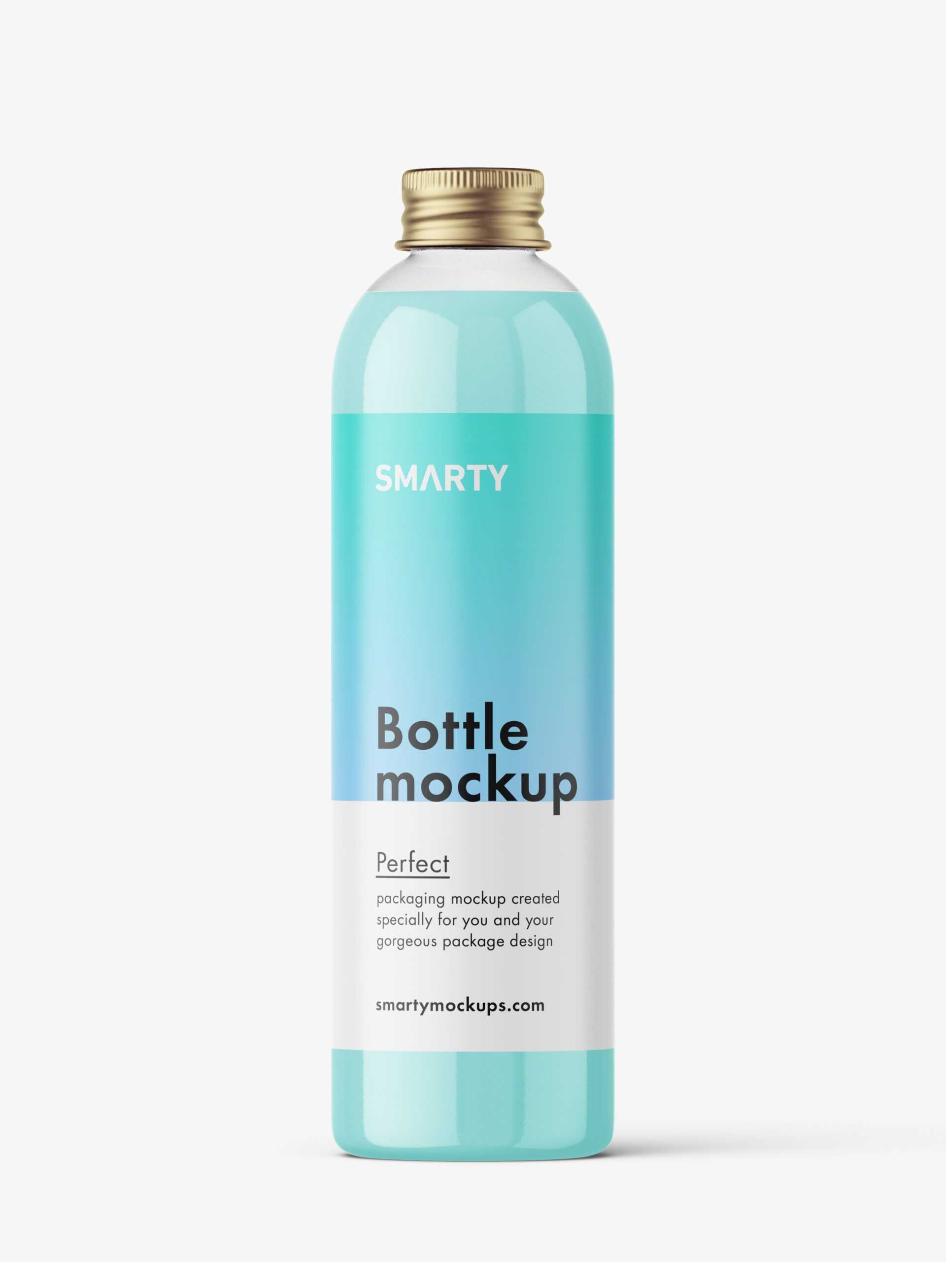 Bottle with aluminium screw cap mockup / cream