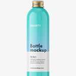 Bottle with aluminium screw cap mockup / glossy