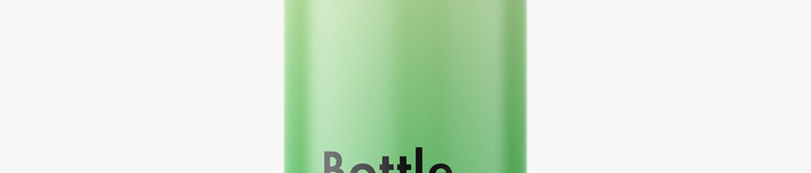 Bottle with aluminium screw cap mockup / green