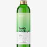Bottle with aluminium screw cap mockup / green