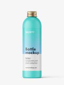 Bottle with aluminium screw cap mockup / matt