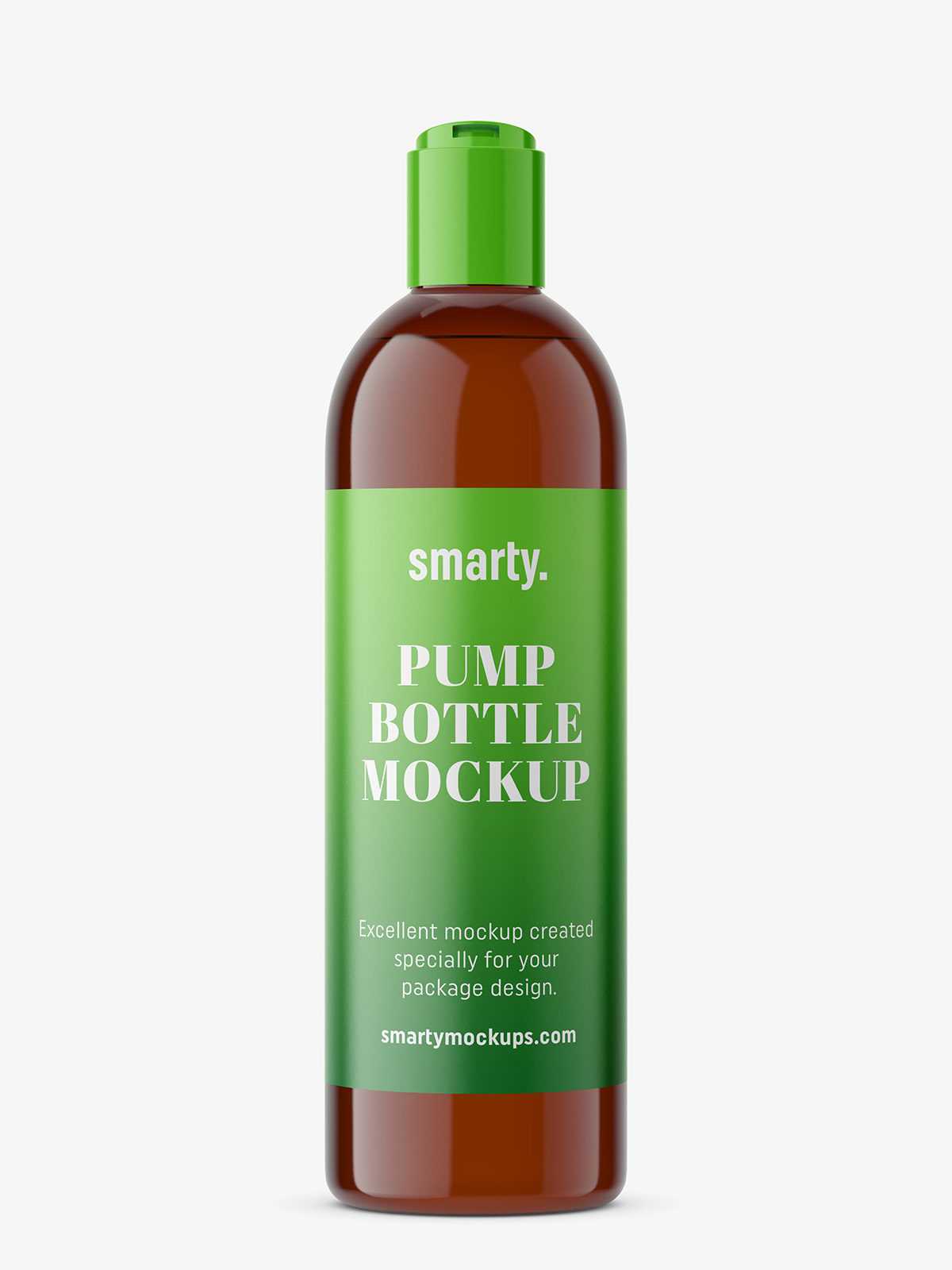 Bottle with disc top mockup / amber