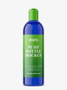 Bottle with disc top mockup / cobalt