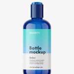 Bottle with disctop cap mockup / blue