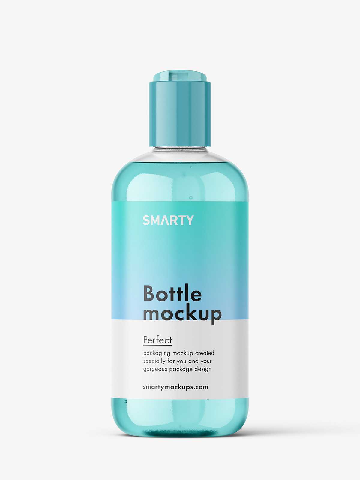 Bottle with disctop cap mockup / clear