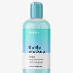 Bottle with disctop cap mockup / cream