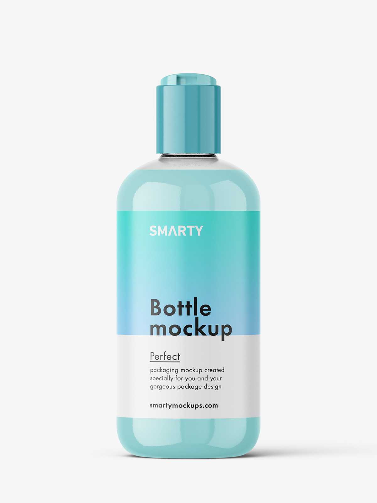 Bottle with disctop cap mockup / cream