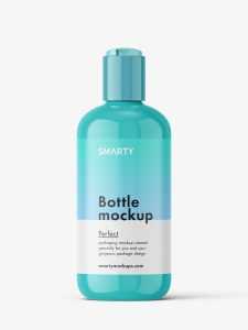 Bottle with disctop cap mockup / glossy