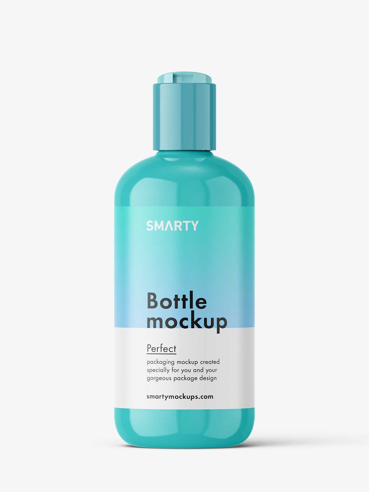 Bottle with disctop cap mockup / glossy