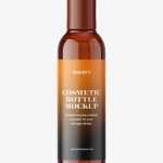 Bottle with disctop mockup / amber