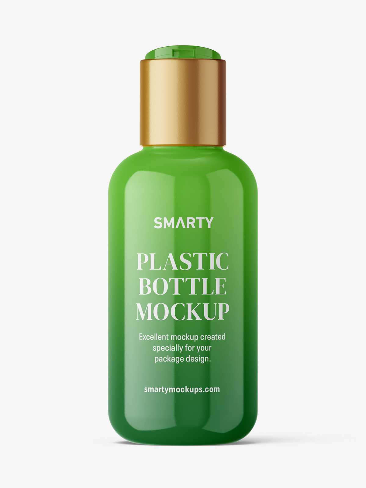 Bottle with disctop mockup / glossy