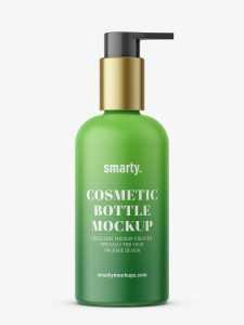 Bottle with elegant pump mockup / matte