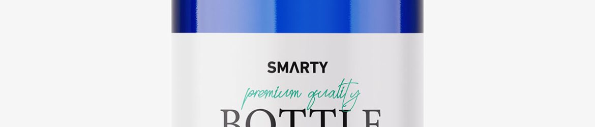 Bottle with flip top lid / blue