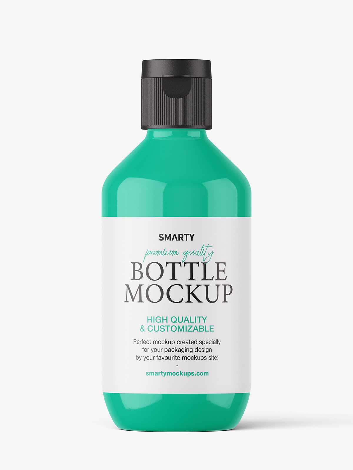 Bottle with flip top lid / glossy
